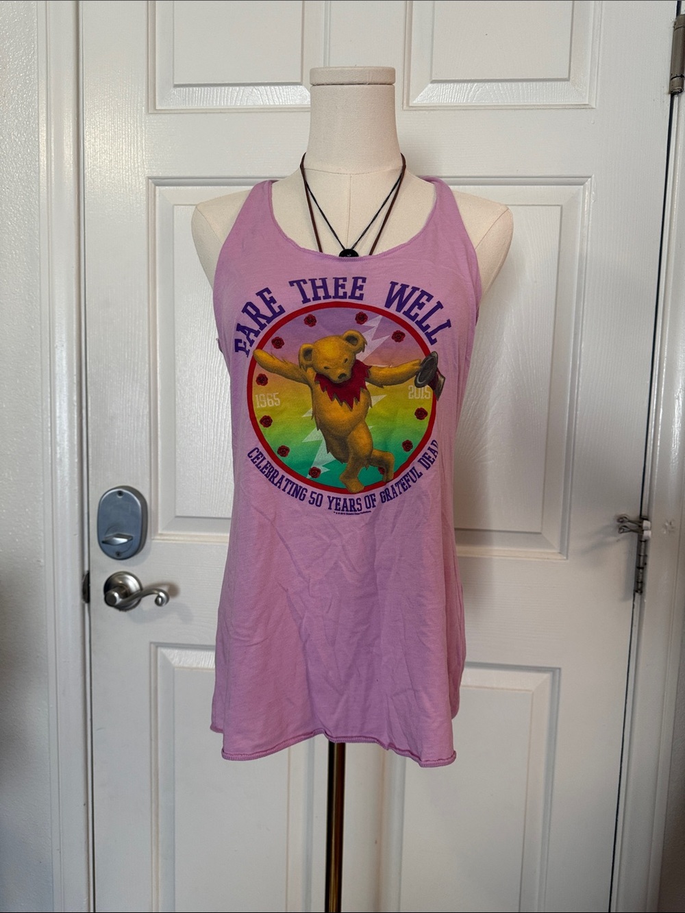 Fare Thee Well Grateful Dead Pink Tank Top